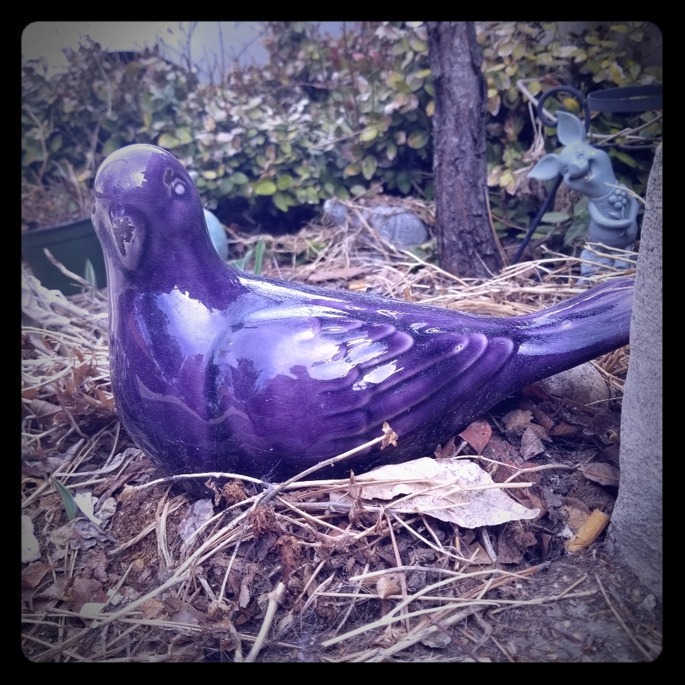 Gorgeous purple dove lawn art